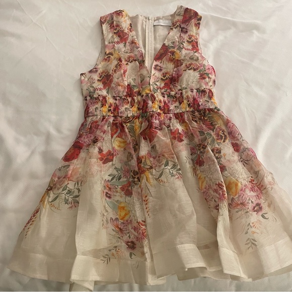 ZIMMERMANN Wonderland Mini Dress Floral Poppy Print V-Neck - Picture 7 of 11